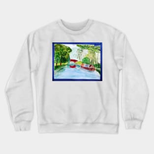 Canal Scene Painting Crewneck Sweatshirt